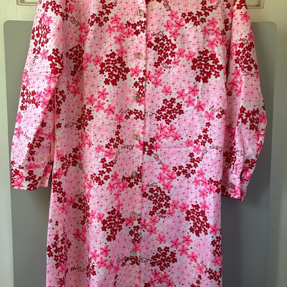 Lilly Pulitzer Vintage “The Lilly” Pink Floral Maxi Shirt Dress - Picture 8 of 16